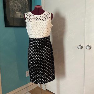 Sleeveless Black and White Flower Cut Out Dress from Marks & Spencer